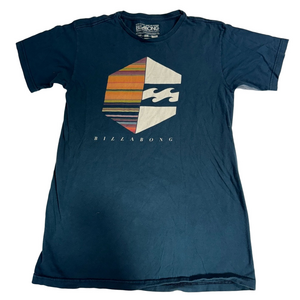 Billabong Organic Cotton Men Size Small Blue Graphic T-Shirt Tee Top